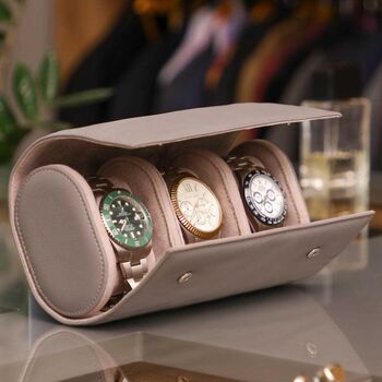 Personalised Grey Faux Leather Watch Box, 4 of 8