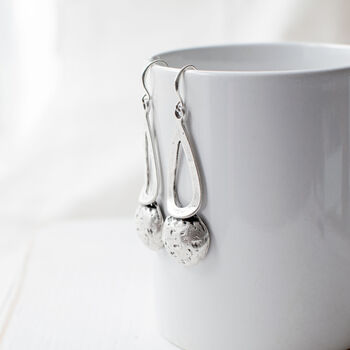 Silver Plated Large Drop Earrings, 2 of 7