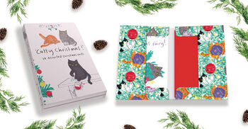 Catty Christmas Pack Of Ten Christmas Cards, 3 of 4