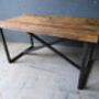 Reclaimed Industrial X Style Table, thumbnail 2 of 6