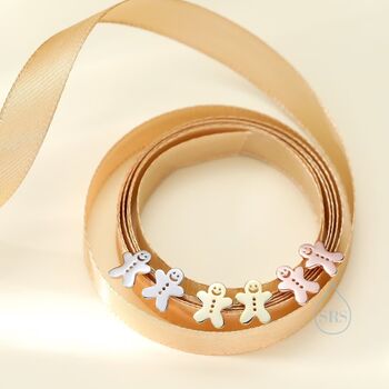 Gingerbread Man Stud Earrings In Sterling Silver, 2 of 11