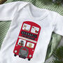 Personalised 'My 1st Christmas' London Bus Baby Outfit, thumbnail 1 of 4