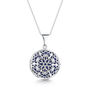 Round Filigree Locket With Sapphire Stone Solid Silver, thumbnail 1 of 8