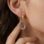 Two Tone Chain Link Hoop Earrings, thumbnail 1 of 5