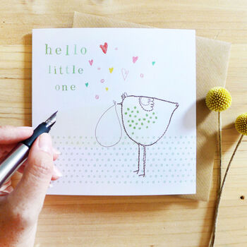 'Hello Little One' New Baby Card, 3 of 3