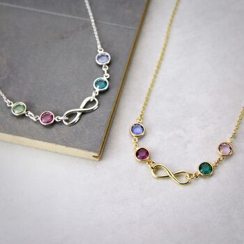 Infinity Family Birthstone Necklace, 2 of 9