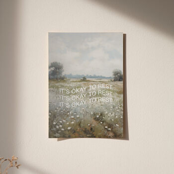 It's Okay To Rest Vintage Outdoor Mindfulness Print, 3 of 6