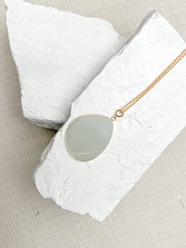 Amazonite Disc Necklace Real 18k Gold Plated, 7 of 7