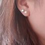 Classic Pearl Silver Stud Earrings, thumbnail 7 of 8