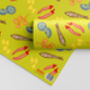 Green Postcard Pattern Gift Wrap, thumbnail 1 of 8