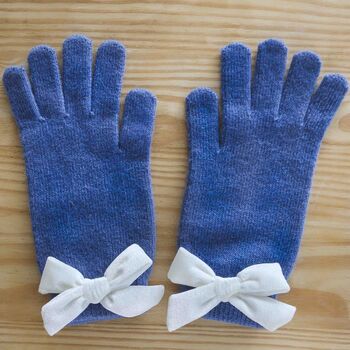 Personalised Velvet Bow Soft Cashmere Wool Gloves Gift, 3 of 6