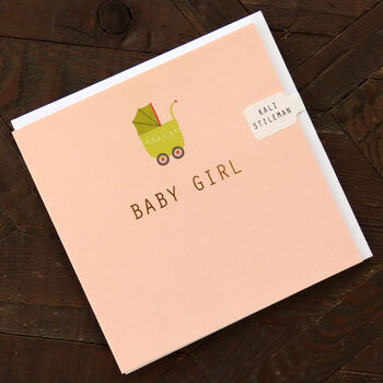 Gold Foiled Baby Girl Card, 4 of 5