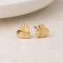 Gold Plated Sterling Silver Sunburst Heart Stud Earrings, thumbnail 1 of 6