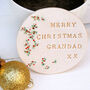 Round Grandad Christmas Coaster, thumbnail 1 of 6