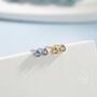 Tiny Droplet Cz Stud Earrings In Sterling Silver, thumbnail 5 of 12