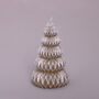 G Decor Christmas Tree Geometric Beige Festive Candle, thumbnail 4 of 6