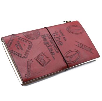 Red Leather Travel Journal A5, 5 of 6