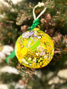 Hand Painted Wedding Venue Bauble – Custom Illustration With Couple’s Names And Date, 3 of 8