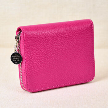Personalised Small Leather Square Purse, 5 of 12