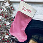 Bertie Bear’s Personalised Christmas Stocking In Pink, thumbnail 6 of 8