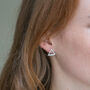 Stella Triple Pearl Triangular Style Stud Earrings, thumbnail 1 of 3