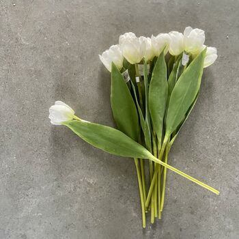Artificial White Tulip Stem, 2 of 6