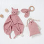 Organic Baby Cat Comforter With Teether And Bag, thumbnail 2 of 6