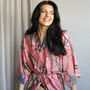 Deluxe Pink Silk Kimono Robe, thumbnail 2 of 5
