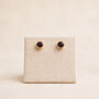 Gold Plated Sterling Silver February Amethyst Birthstone Stud Earrings, thumbnail 3 of 4