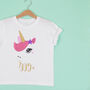 'Star Unicorn' Sparkly Personalised Kids T Shirt, thumbnail 1 of 5