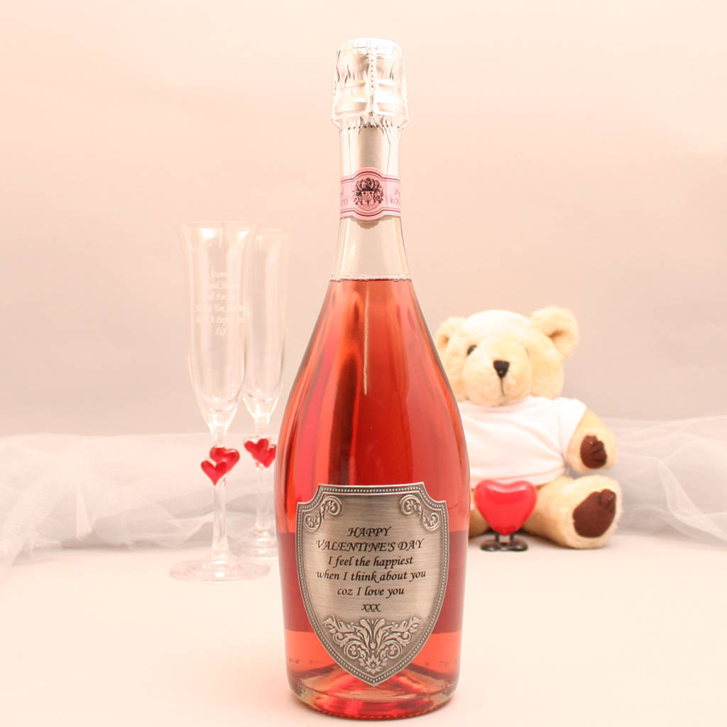 Sparkling Rose Wine With Personalised Pewter Label, 1 of 6