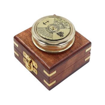 Personalised Brass 19th Birthday 100 Year Calendar Compass, 5 of 12