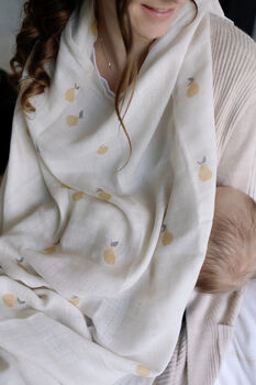Pears Large Swaddle Muslin, 4 of 8