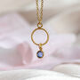 Twisted Gold Circle Necklace With Mini Birthstone, thumbnail 6 of 10
