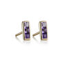 Ombre Amethyst Gemstone Earrings In Gold Vermeil, thumbnail 3 of 5