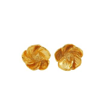 Hawthorn Blossom Earrings In Gold Plated Silver, 3 of 4
