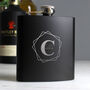 Personalised Geometric Initial Black Hip Flask, thumbnail 2 of 5