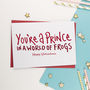 Prince In A World Of Frogs Valentine Card, thumbnail 2 of 2