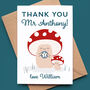 Teacher Thank You Card With Cute Toadstools, thumbnail 1 of 2
