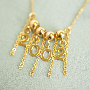 Gold Plated Significant Date Charm Necklace, 6 of 11