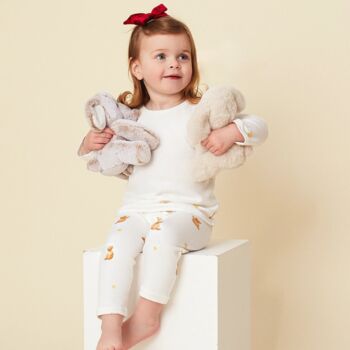 Baby And Children's White Teddy Print Pyjamas, 2 of 5