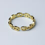 Gold Colour Sterling Silver Chain Link Adjustable Ring, thumbnail 3 of 5