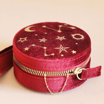 Starry Night Velvet Mini Round Jewellery Case, 2 of 12
