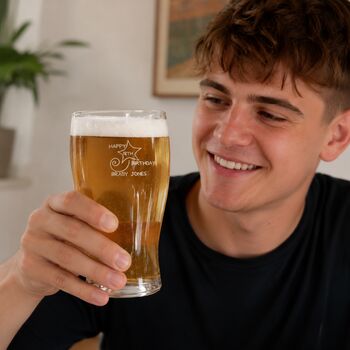18th Birthday Gift Shooting Star Engraved Pint Glass, 2 of 11