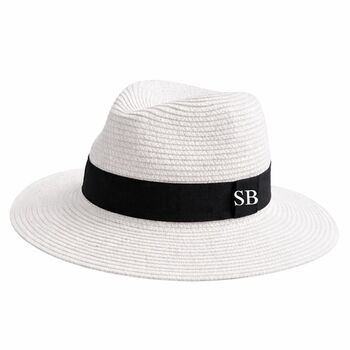 Personalised Summer Fedora Sun Straw Hat, 8 of 9