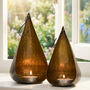 Set Of Two Brass Effect Hanging Tea Light Holders, thumbnail 1 of 7
