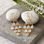Opal Chandelier Gold Plated Silver Drop Earrings, thumbnail 4 of 10