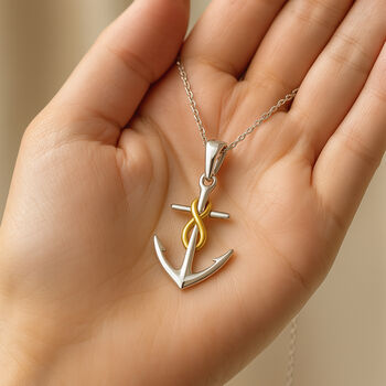 Personalised Sterling Silver Infinity Anchor Necklace, 2 of 10