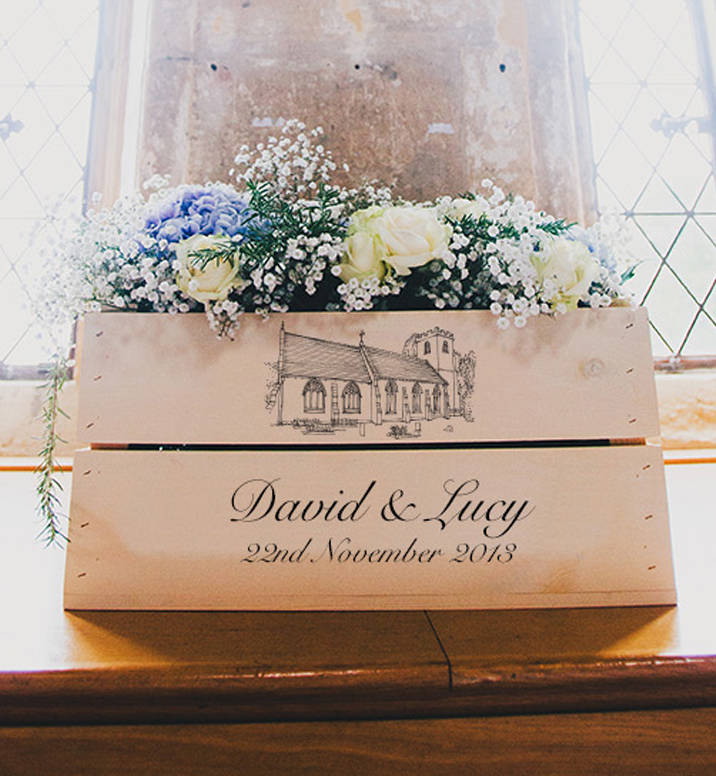 Personalised Wedding Illustration Crate By Letterfest