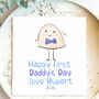 Happy First Daddy's Day Personalised Pink Or Blue Card, thumbnail 1 of 4